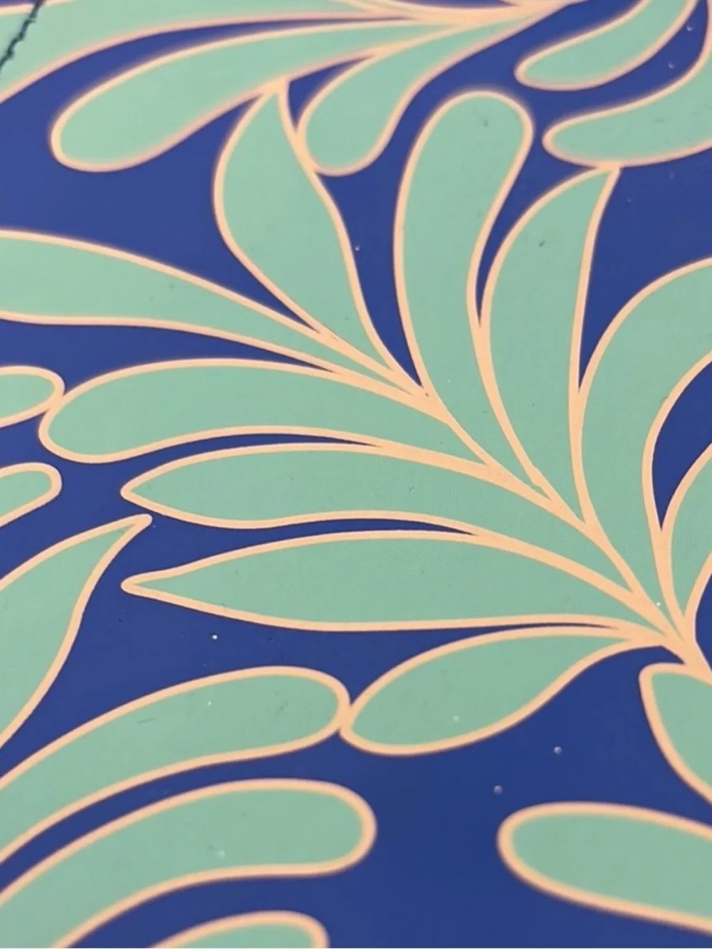 Kate Spade Cobalt Blue and Mint Green SeaFern Leaf-Print Tote